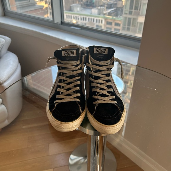 Golden Goose High Top Sneakers. Size 8.5. Grey and Black, Distressed. - Picture 5 of 6